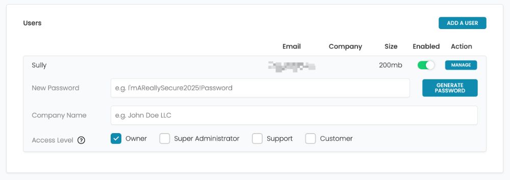 User Accounts & Sub Users