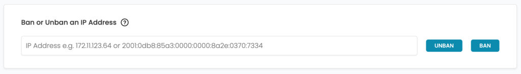 Ban or unban ip address