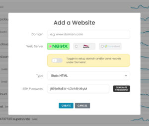 Alpine Control Panel - Add a Website Preview