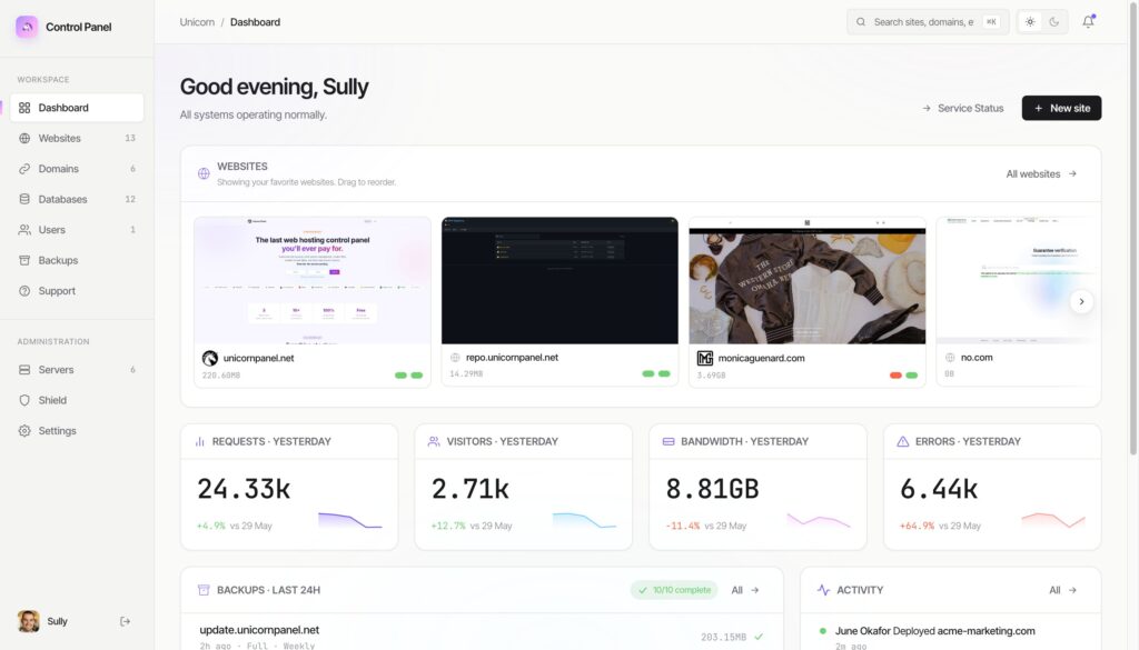 Unicorn Panel screenshot