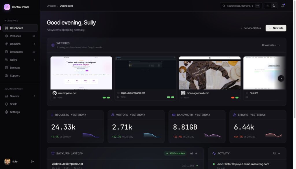 Unicorn Panel screenshot